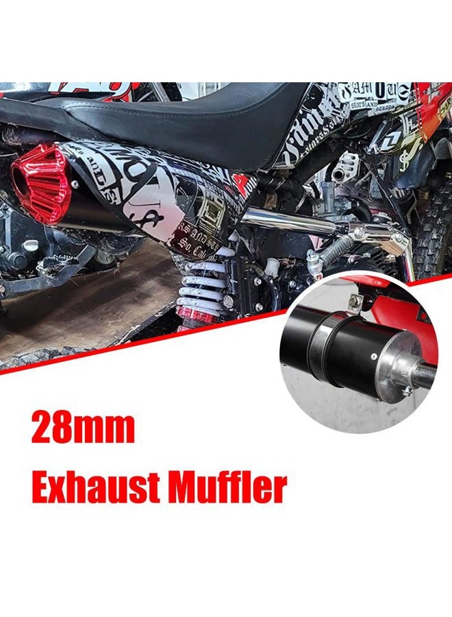 Cylemoto 28mm 1.1" Exhaust Muffler Silencer Pipe for CRF50 XR50 KLX Coolster SSR Thumpstar TTR YCF Lifan Apollo 50cc 70cc 90cc 110cc 125cc Chinese Pit Trail Dirt Bike Mini Bike Motorcycle Motocross Parts Red - Image 3