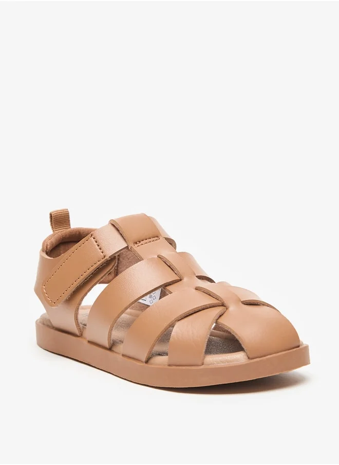 جونيورز Boys Solid Sandals with Hook and Loop Closure