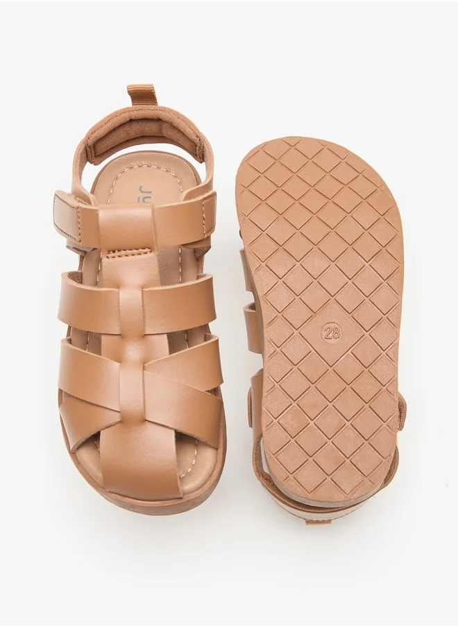 JUNIORS Boys Solid Sandals with Hook and Loop Closure