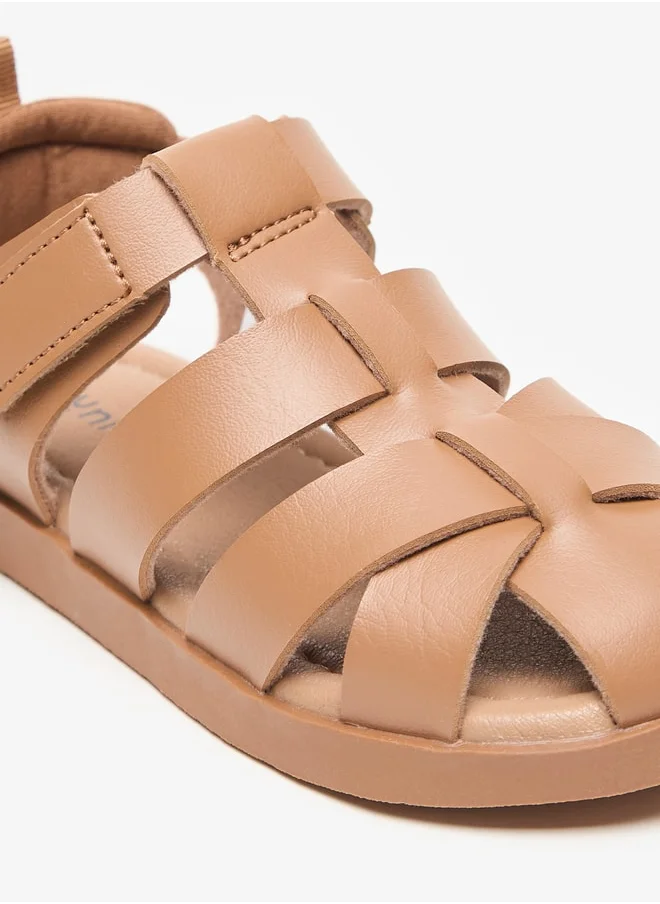 JUNIORS Boys Solid Sandals with Hook and Loop Closure