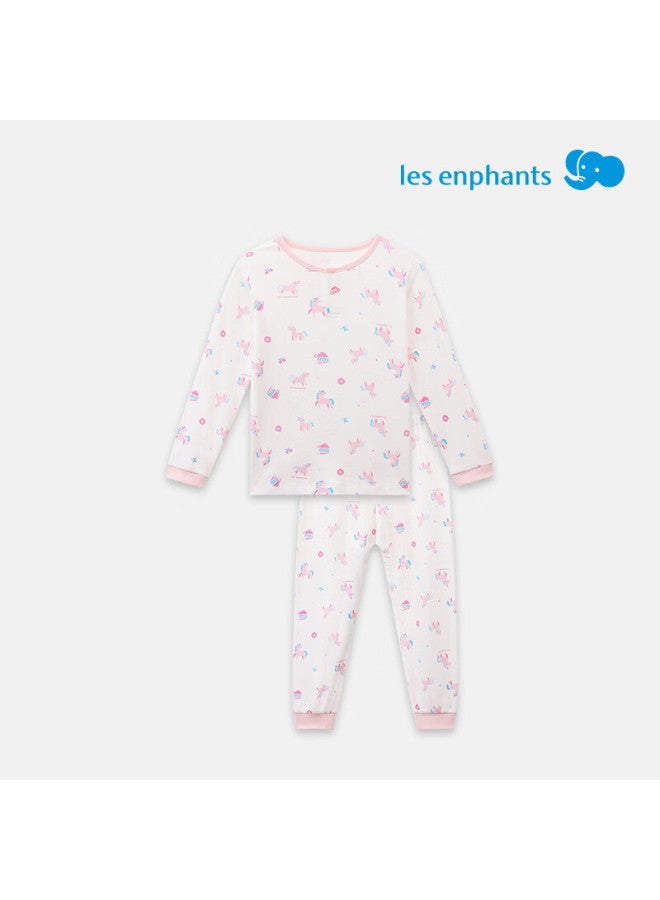 Les Enphants Children's Pure Cotton Underwear Set Boys Girls Pajamas Homewear Fantasy Sky Blue 100cm - Image 3
