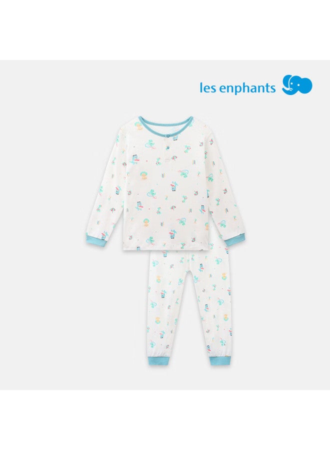 Les Enphants Children's Pure Cotton Underwear Set Boys Girls Pajamas Homewear Fantasy Sky Blue 100cm - Image 2