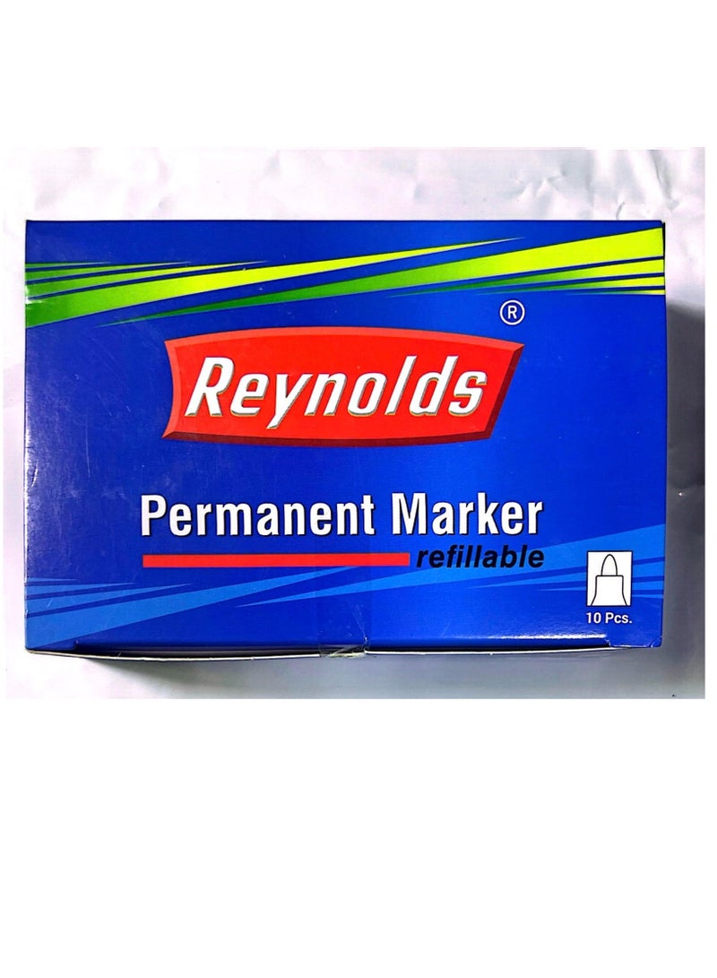 Reynolds 10-Pieces Refillable Permanent Markers Black - Image 2