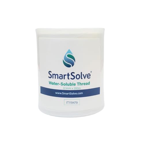 SmartSolve Water-Soluble Thread | Dissolves Quickly in Warm Water | Biodegradable | Eco-Friendly | Quilting, Sewing, Crafts, Balloon String, Hanging Tags | 0.1mm x 200m Spool | White - Image 1