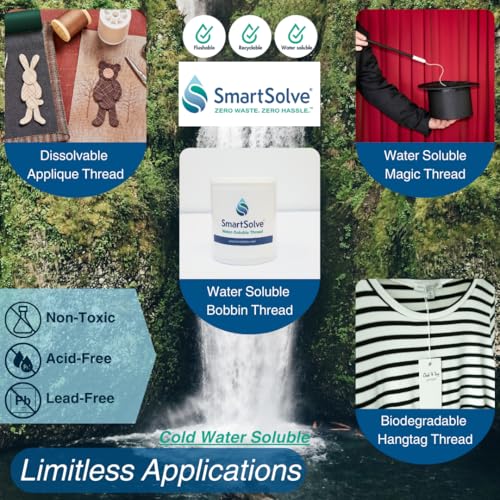 SmartSolve Water-Soluble Thread | Dissolves Quickly in Warm Water | Biodegradable | Eco-Friendly | Quilting, Sewing, Crafts, Balloon String, Hanging Tags | 0.1mm x 200m Spool | White - Image 5
