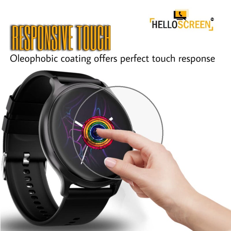 HELLOSCREEN 9H Screen Protector Flexible TPU Screenguard For NOISEFIT FORCE [1.32 inch] Smartwatch (2 Pack) - Unbreakable Hydrogel TPU Film [ Not A Tempered Glass] - Image 3