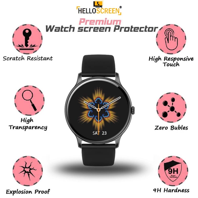 HELLOSCREEN 9H Screen Protector Flexible TPU Screenguard For NOISEFIT FORCE [1.32 inch] Smartwatch (2 Pack) - Unbreakable Hydrogel TPU Film [ Not A Tempered Glass] - Image 2