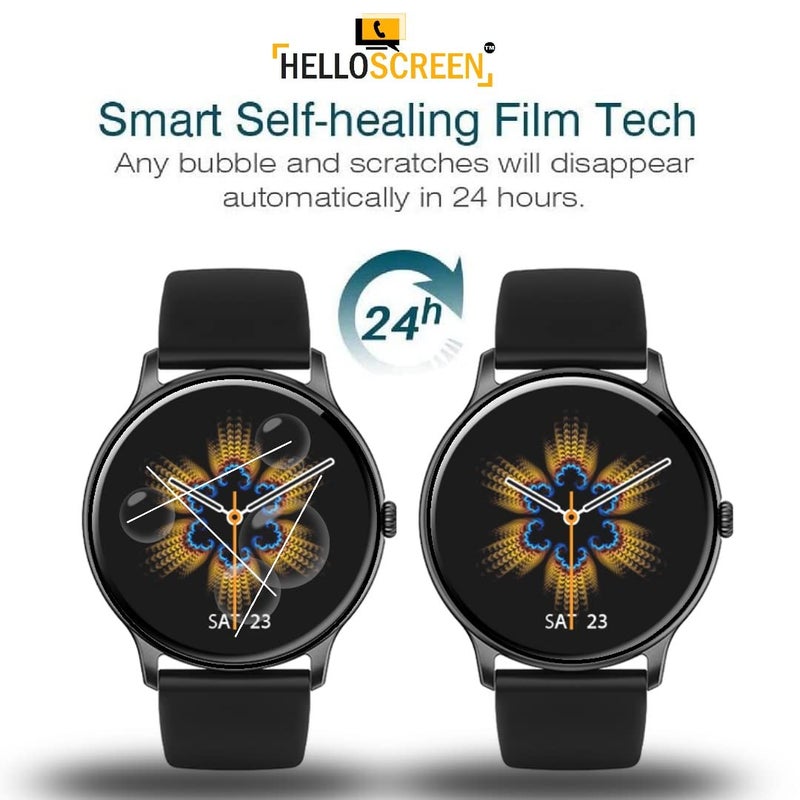 HELLOSCREEN 9H Screen Protector Flexible TPU Screenguard For NOISEFIT FORCE [1.32 inch] Smartwatch (2 Pack) - Unbreakable Hydrogel TPU Film [ Not A Tempered Glass] - Image 5