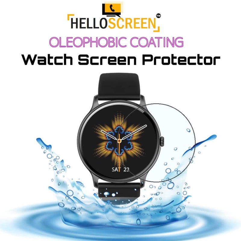 HELLOSCREEN 9H Screen Protector Flexible TPU Screenguard For NOISEFIT FORCE [1.32 inch] Smartwatch (2 Pack) - Unbreakable Hydrogel TPU Film [ Not A Tempered Glass] - Image 4