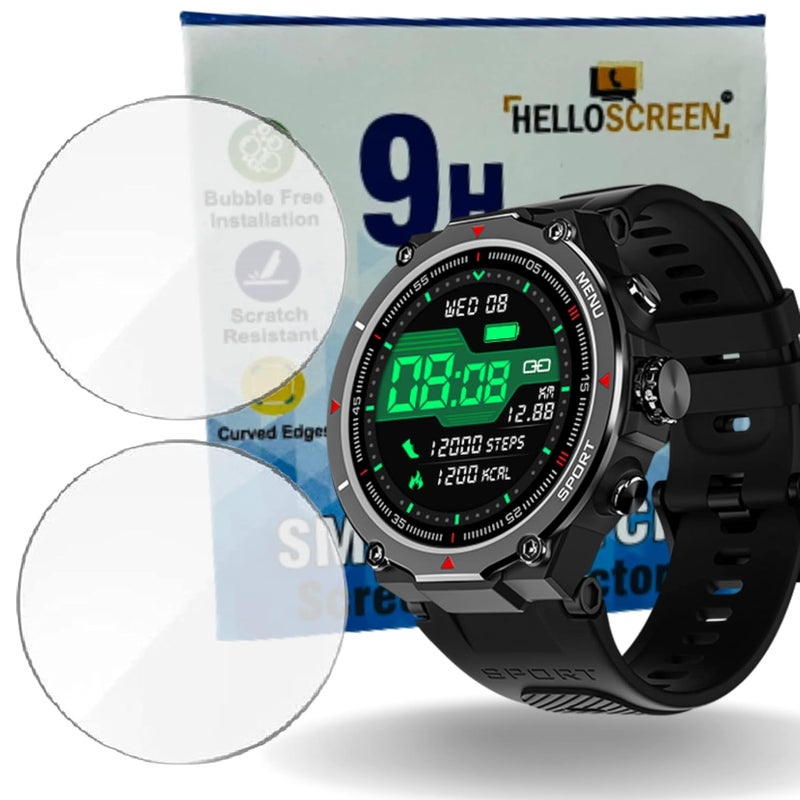 HELLOSCREEN 9H Screen Protector Flexible TPU Screenguard For NOISEFIT FORCE [1.32 inch] Smartwatch (2 Pack) - Unbreakable Hydrogel TPU Film [ Not A Tempered Glass] - Image 1