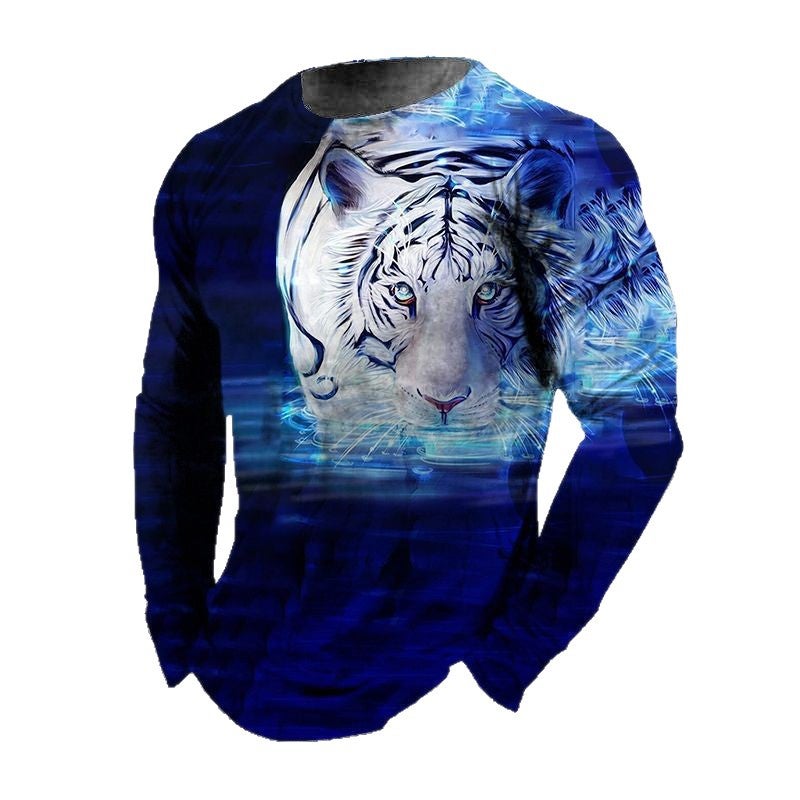 Long-Sleeved Export Men'S T-Shirt 3D Digital Printing Round Neck Long-Sleeved Manufacturer 3D T-Shirt - Image 5