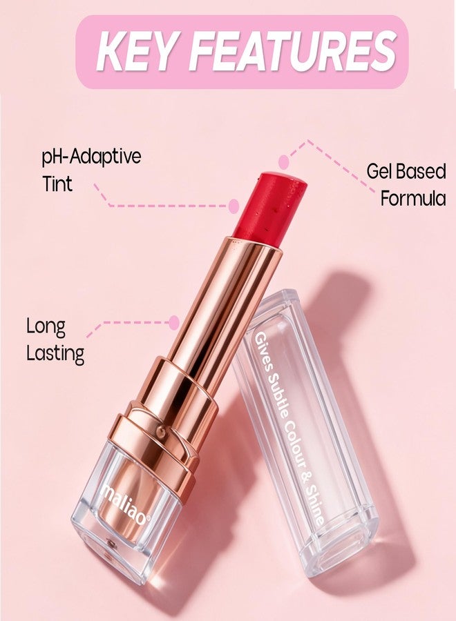 Maliao Long-Lasting Gel Lipstick Gives Subtle Color & Shine - 24-Hour Wear, 3.8 g (CHERRY RED) - Image 3
