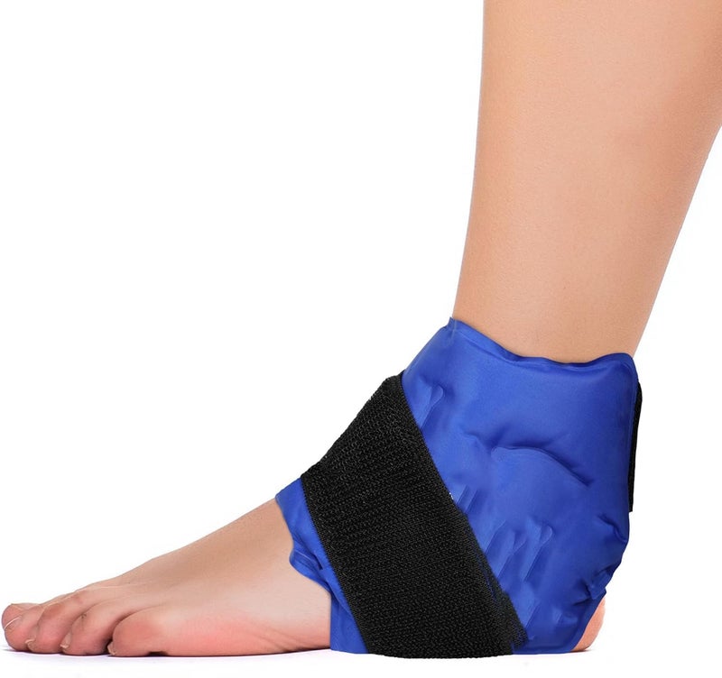 KASTWAVE Ankle Ice Pack Wrap for Swelling, Reusable Cold Pack for Injuries, Hot & Cold Therapy Ankle Wrap for Sprained Ankles and Achilles Tendonitis, Adjustable Wrap Ensures A Comfortable (Blue) - Image 1