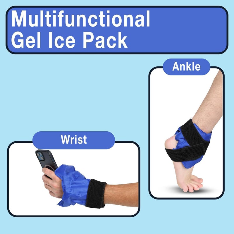 KASTWAVE Ankle Ice Pack Wrap for Swelling, Reusable Cold Pack for Injuries, Hot & Cold Therapy Ankle Wrap for Sprained Ankles and Achilles Tendonitis, Adjustable Wrap Ensures A Comfortable (Blue) - Image 4