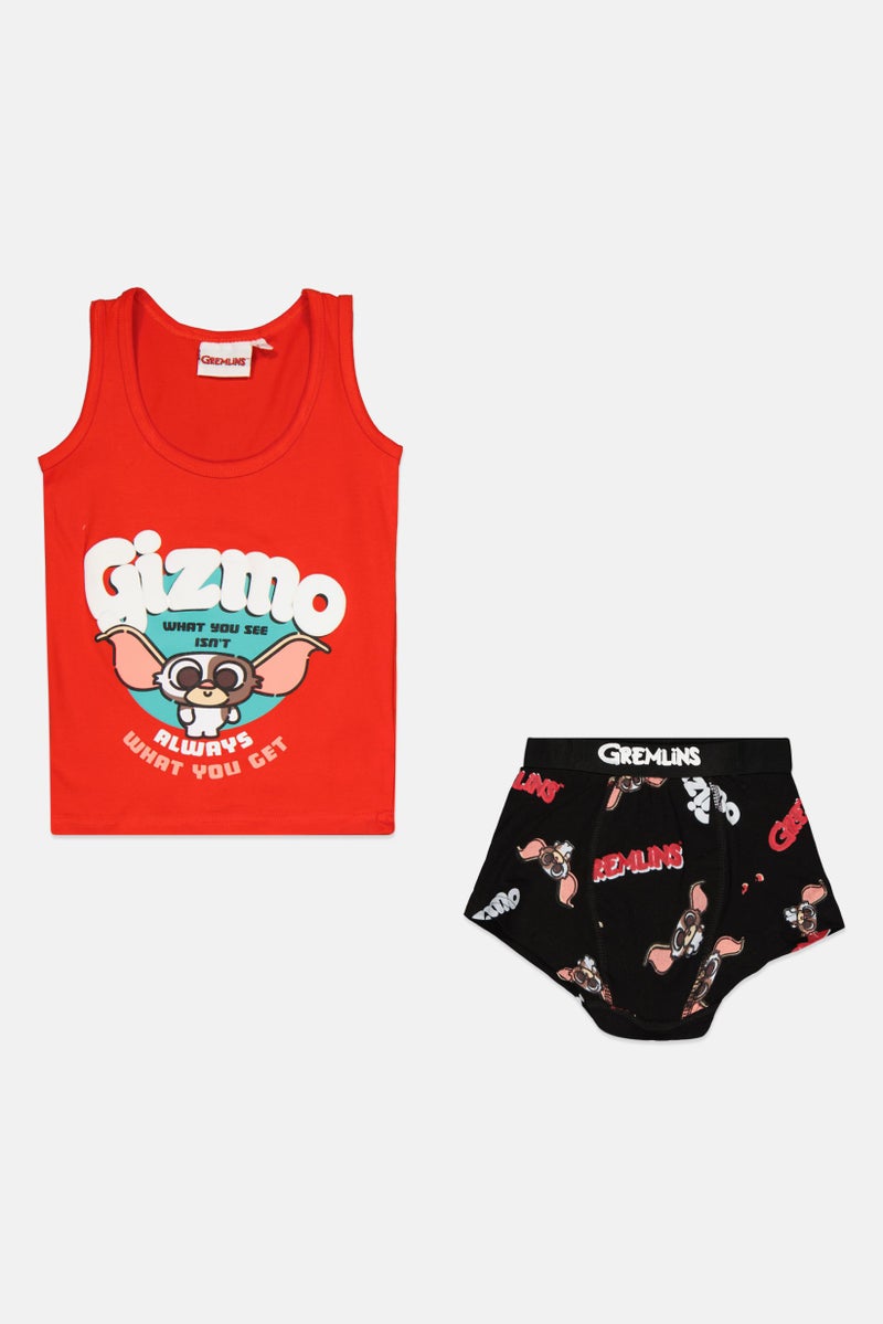 Gremlins Kids Boy 2 Pieces Graphic  Print Sleeveless Vest And Boxer Set, Multicolor  - Image 1