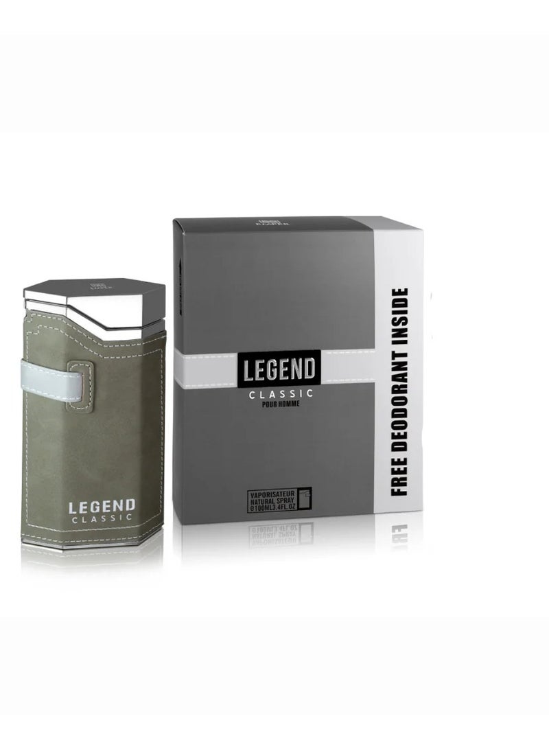 امبر طقم هدايا ليجند كلاسيك مكون من ( او دي تواليت 100مللي - سبراي بيرفيوم 200مللي) رجالي - Image 3