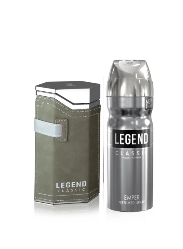 امبر طقم هدايا ليجند كلاسيك مكون من ( او دي تواليت 100مللي - سبراي بيرفيوم 200مللي) رجالي - Image 5