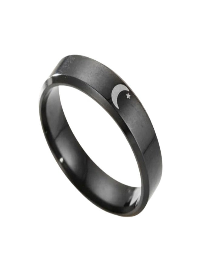 SALTY ALPHA Anti Tarnish Moon Signet Stainless Steel Finger Ring for Men | Stylish Durable Jewellery Accessories | Rings for Man | Minimal Jewelry | Birthday Gift for Boys (Size - 11) | Marriage, Birthday | Gift for Valentine Day - Image 1