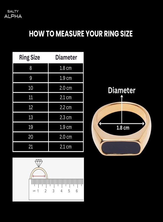 SALTY ALPHA Anti Tarnish Moon Signet Stainless Steel Finger Ring for Men | Stylish Durable Jewellery Accessories | Rings for Man | Minimal Jewelry | Birthday Gift for Boys (Size - 11) | Marriage, Birthday | Gift for Valentine Day - Image 4