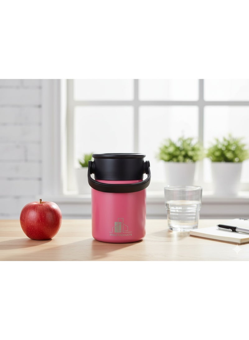 وعاء طعام مفرغ ومعزول من برايم برودكتس، ستانلس ستيل 304، خالٍ من BPA، مضاد للتسرب، مع ملعقة - 500 مل - Image 5
