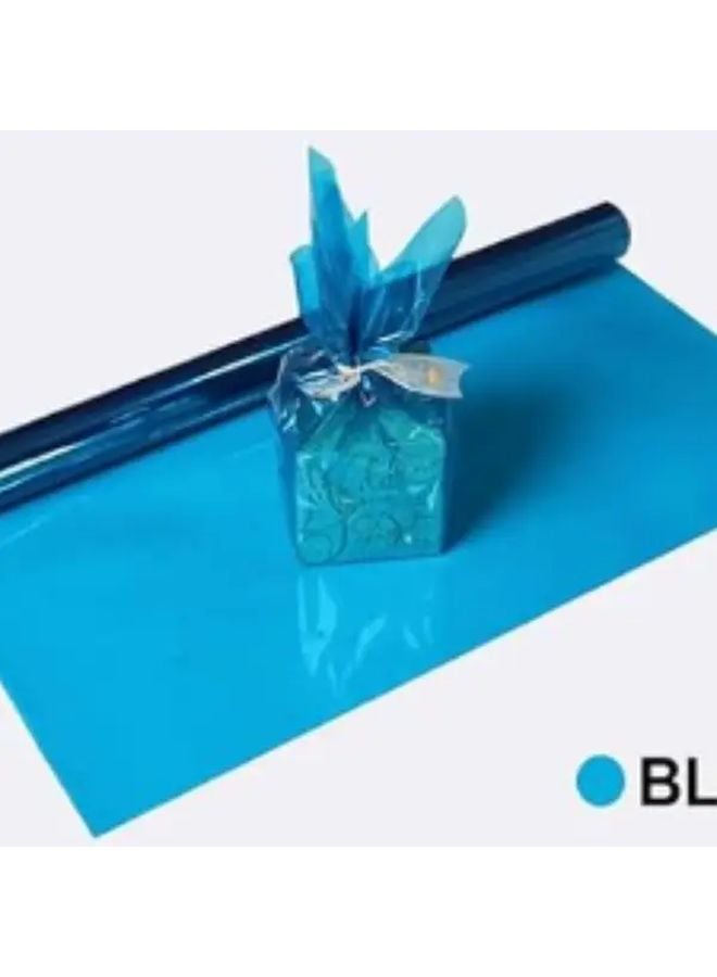Royal Blue 7 Color Christmas Cellophane Wrapping Roll 33 8x118 Inches Transparent Plastic Gift Wrap - Image 1