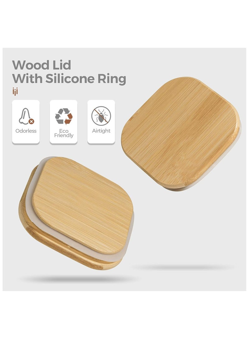 زيمنست طقم مكون من 2 قطع من برطمانات تخزين زجاجية مربعة بأغطية خشبية ، حاويات طعام محكمة الإغلاق سعة 2150 مل / 73 أونصة ، أواني حفظ وصناديق تخزين للمعكرونة والدقيق والحبوب والتوابل والشاي وحبوب القهوة وغيرها من أدوات المطبخ الأساسية - مثالي لفترة طويلة حفظ وتنظيم الطعام على المدى - Image 4