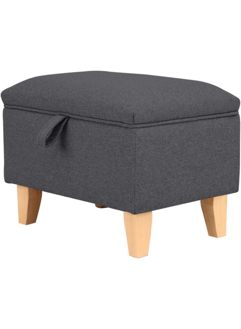 Large Storage Banquet Modern Luxury Linen Fabric - Wizard Banquet Stool for Bedroom Living Room Wooden Legs - Image 3