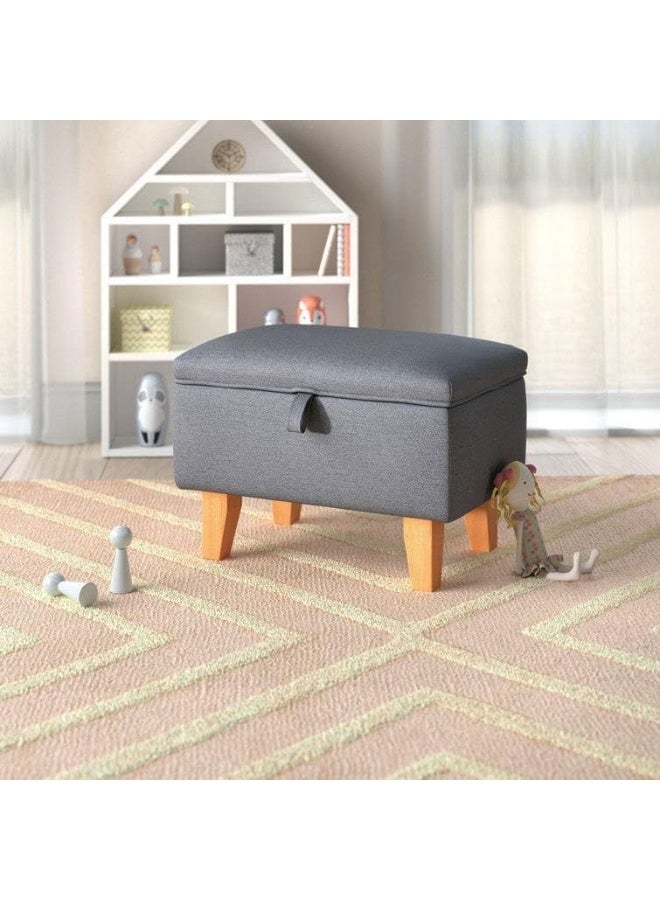 Large Storage Banquet Modern Luxury Linen Fabric - Wizard Banquet Stool for Bedroom Living Room Wooden Legs - Image 1