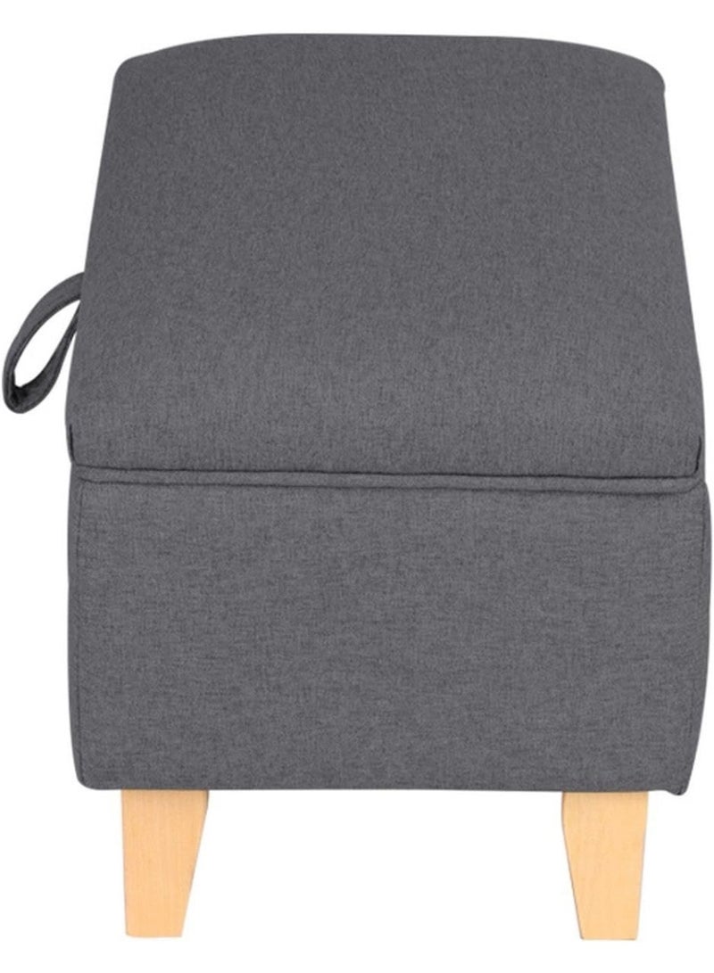 Large Storage Banquet Modern Luxury Linen Fabric - Wizard Banquet Stool for Bedroom Living Room Wooden Legs - Image 4