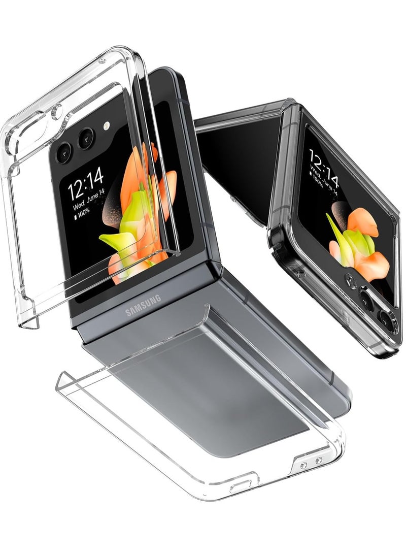 إلترازون Premium Clear Slim Case for Samsung Galaxy Z Flip 5 – Thin, Hard Crystal Shockproof Protective Cover - Image 1