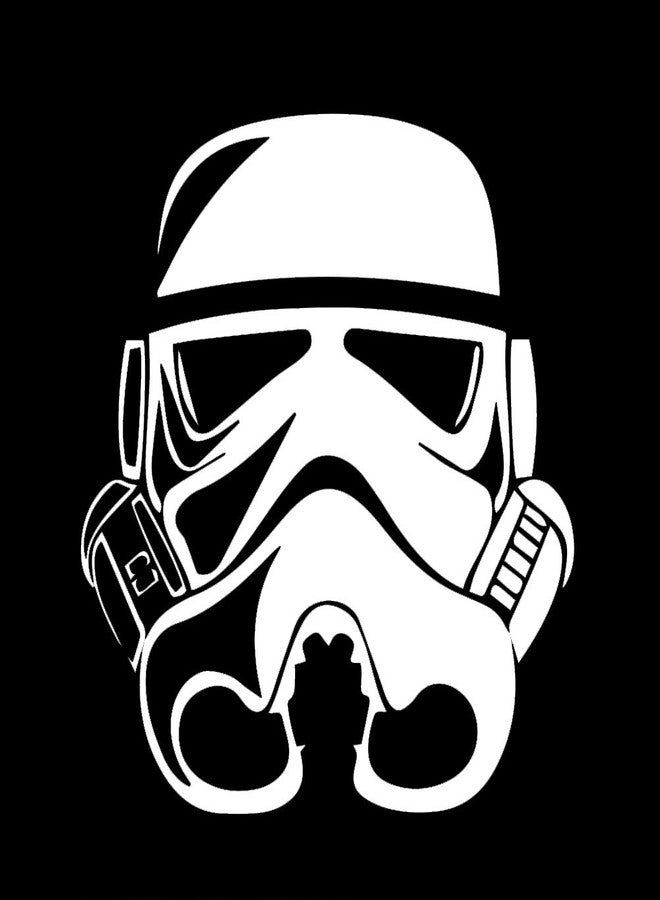 Decal Serpent Stormtrooper Helmet Silhouette Vinyl Sticker Car Decal (6" Black) - Image 1