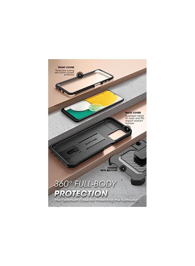 SupCase Unicorn Beetle Pro Series Case for Samsung Galaxy A13 4G / 5G (2021), Full-Body Rugged Holster & Kickstand Case with Built-in Screen Protector (Black) - Image 4