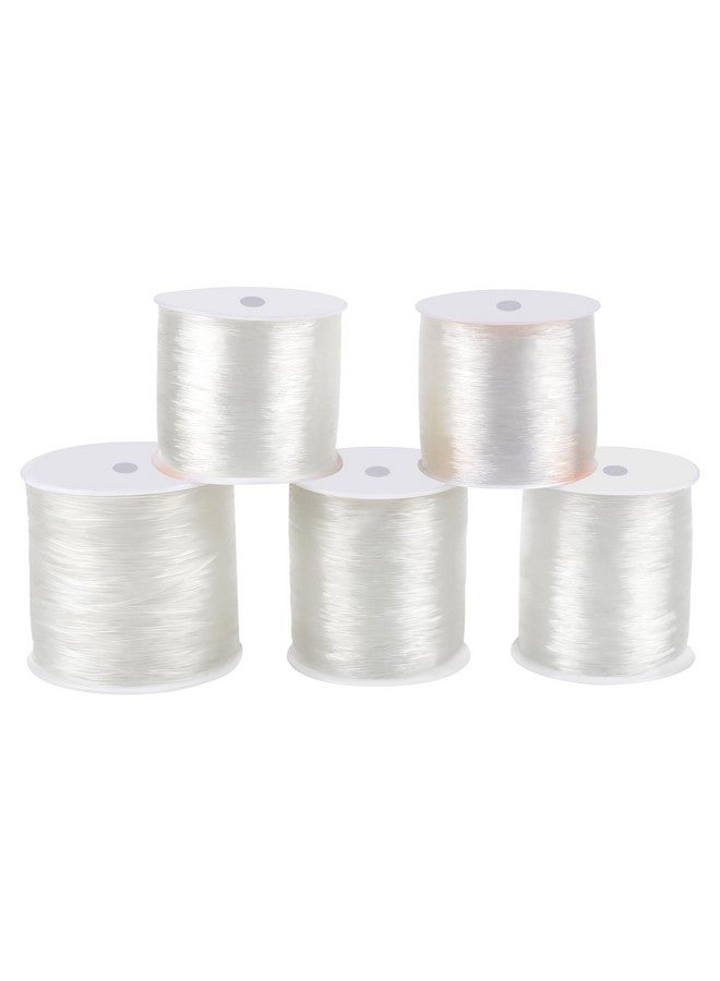 كابكس مجموعة من 5 خيوط مرنة متنوعة الأحجام، خيوط أساور قابلة للتمدد، خيوط كريستالية، خرزات للأساور، صناعة الخرز والمجوهرات - 0.5 مم، 0.6 مم، 0.7 مم، 0.8 مم، 1 مم - Image 1