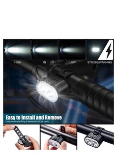 Cuken Bike Lights Set, USB Rechargeable, Ultra Bright LED Cycle Light Front and Back Rear Light, IPX5 Waterproof Bike Light Set for Night Riding/Camping, 10 Lighting Modes, Longer Battery Life  - Image 5