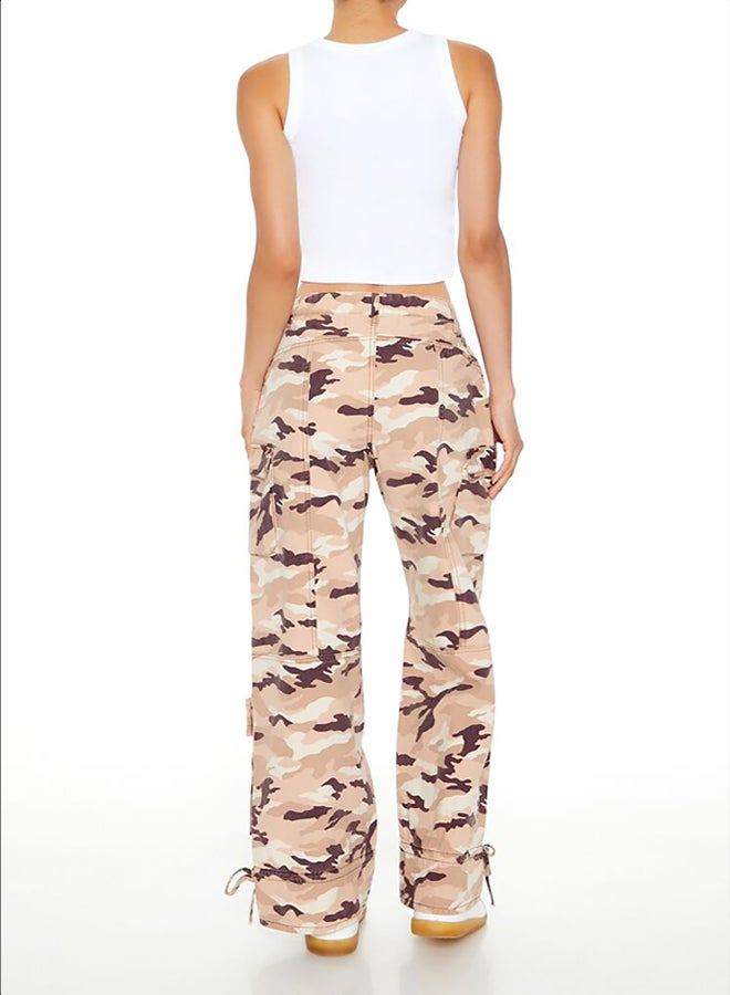 FOREVER 21 Camo Print Wide-Leg Cargo Pants - Image 4