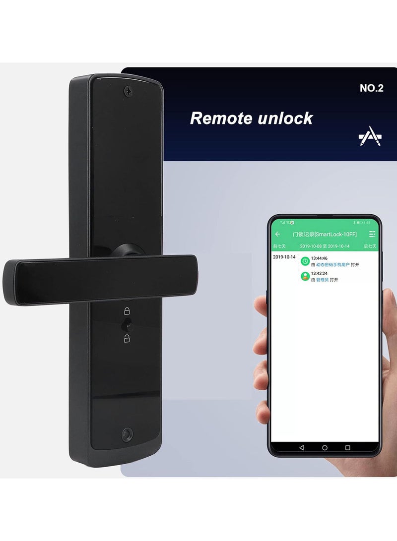 GGOOT Keyless Entry Door Lock, USB DC5V Smart Deadbolt Lock, Fingerprint Bluetooth APP Password Key IC Card Unlock C Level Lock Cylinder Design Virtual Password Function for Home Office - Image 4