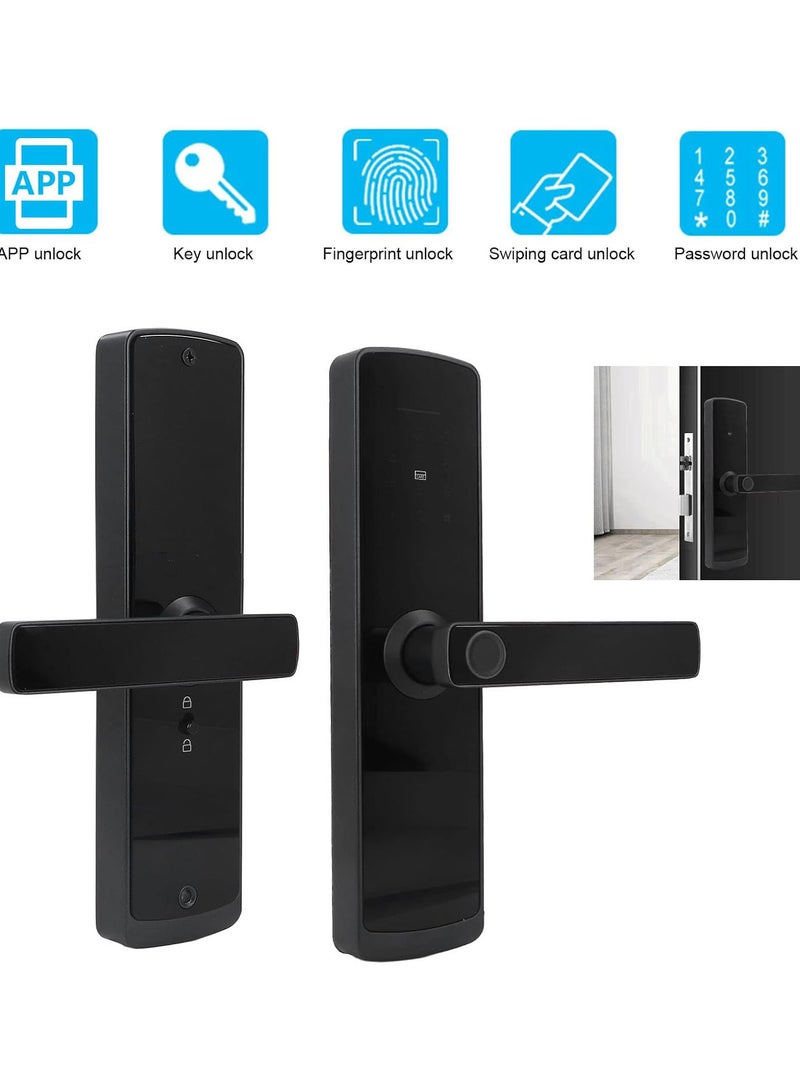 GGOOT Keyless Entry Door Lock, USB DC5V Smart Deadbolt Lock, Fingerprint Bluetooth APP Password Key IC Card Unlock C Level Lock Cylinder Design Virtual Password Function for Home Office - Image 2