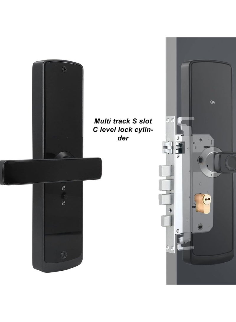 GGOOT Keyless Entry Door Lock, USB DC5V Smart Deadbolt Lock, Fingerprint Bluetooth APP Password Key IC Card Unlock C Level Lock Cylinder Design Virtual Password Function for Home Office - Image 3