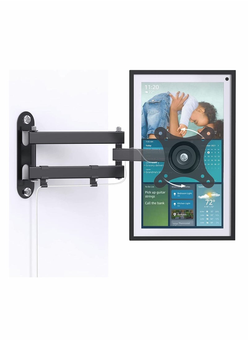 Excefore Echo Show 15 Holder 360° Adjustable Aluminium Alloy Wall Folding Telescopic Support Simply Your Echo Show 15 Front or Back to Improve Viewing Angle Black A365  - Image 1