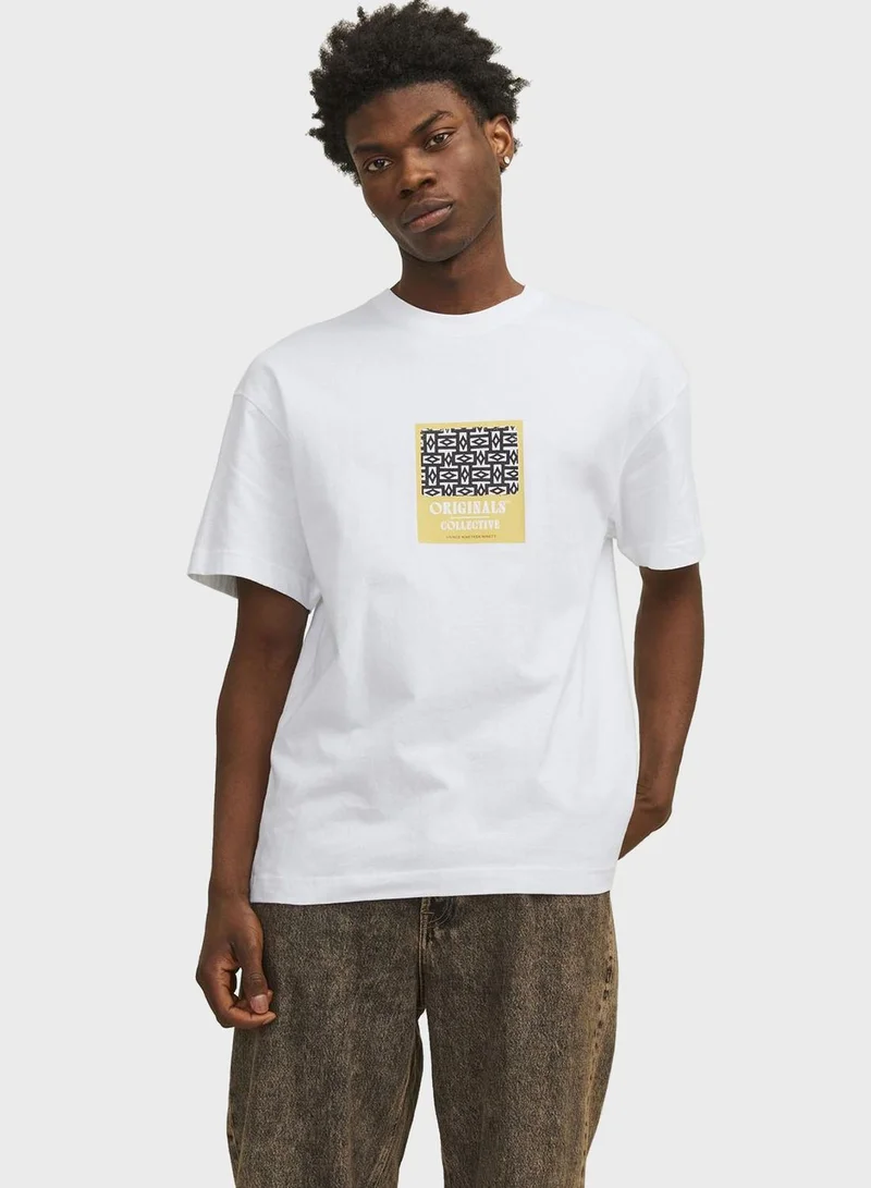 JACK & JONES Jormykonos Graphic Printed Short Sleeve T-Shirt