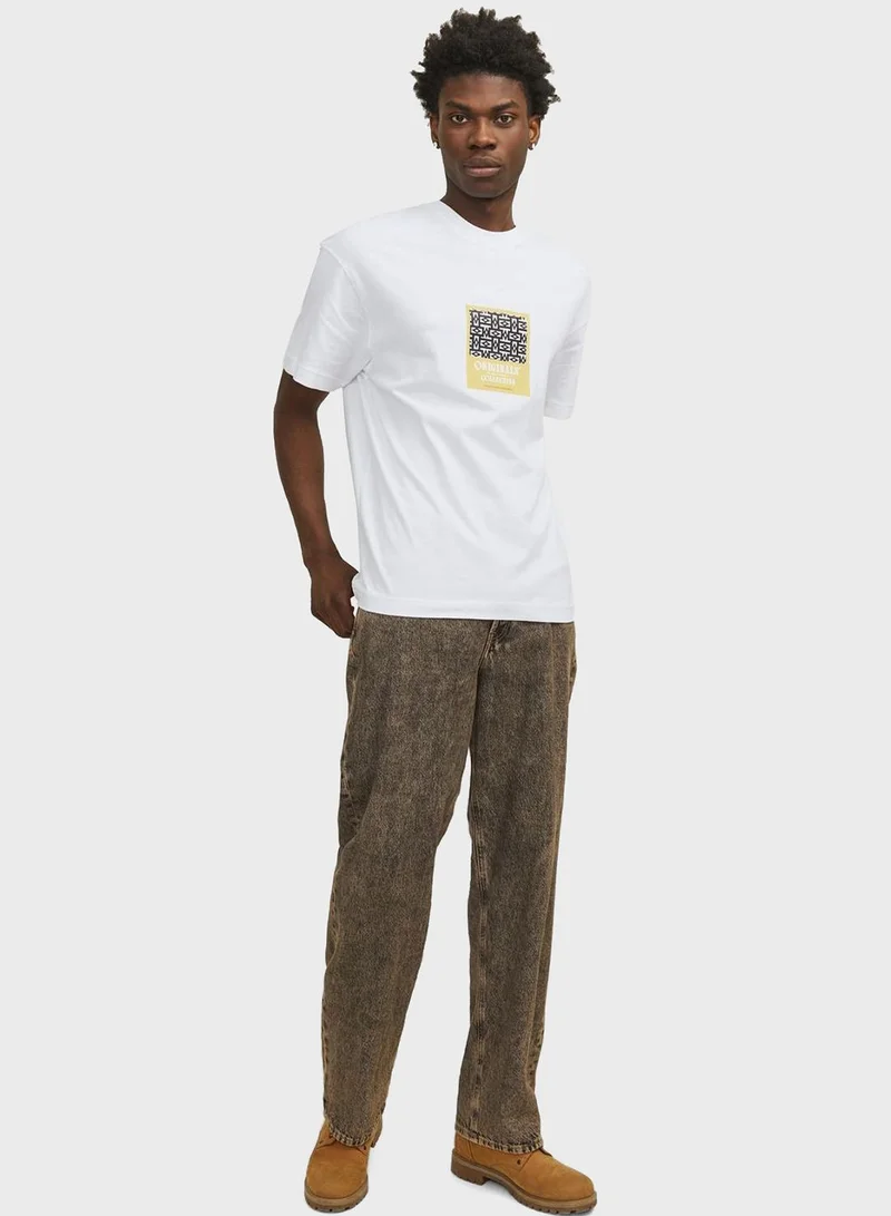 JACK & JONES Jormykonos Graphic Printed Short Sleeve T-Shirt