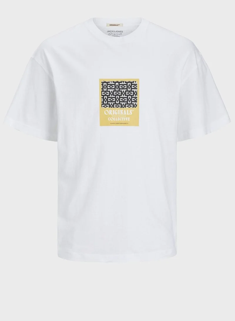JACK & JONES Jormykonos Graphic Printed Short Sleeve T-Shirt