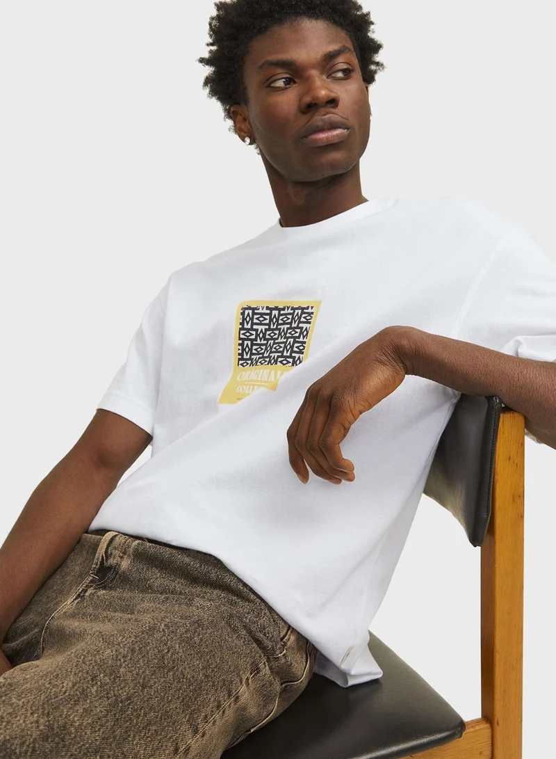 JACK & JONES Jormykonos Graphic Printed Short Sleeve T-Shirt
