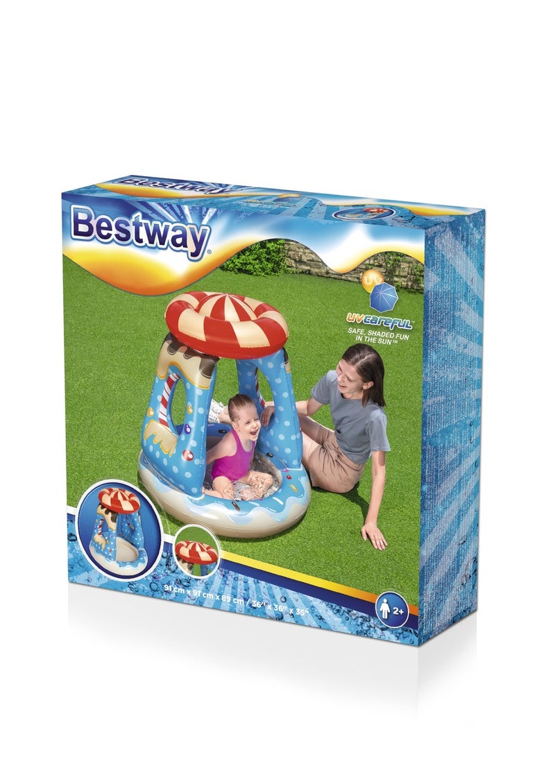 Bestway Bestway Candyville Inflatable Shaded Paddling Pool 91cm x 91cm x 89cm 52270 - Image 1