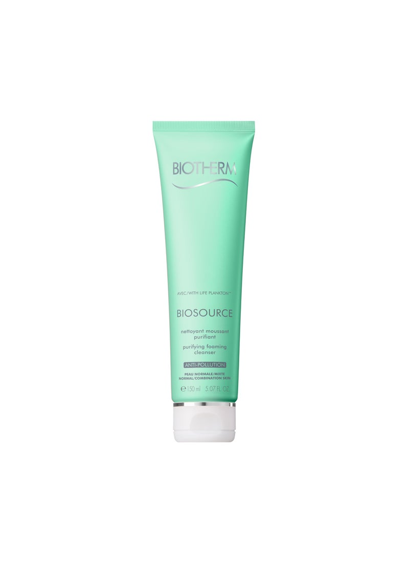 BIOTHERM Biotherm Biosource Purifying Foaming Cleanser, Tonifying and Exfoliating Cleansing Gel with Biotech Plankton & Zinc for Radiant Skin, Toner, Gel, 5.07 Fl. Oz. 
