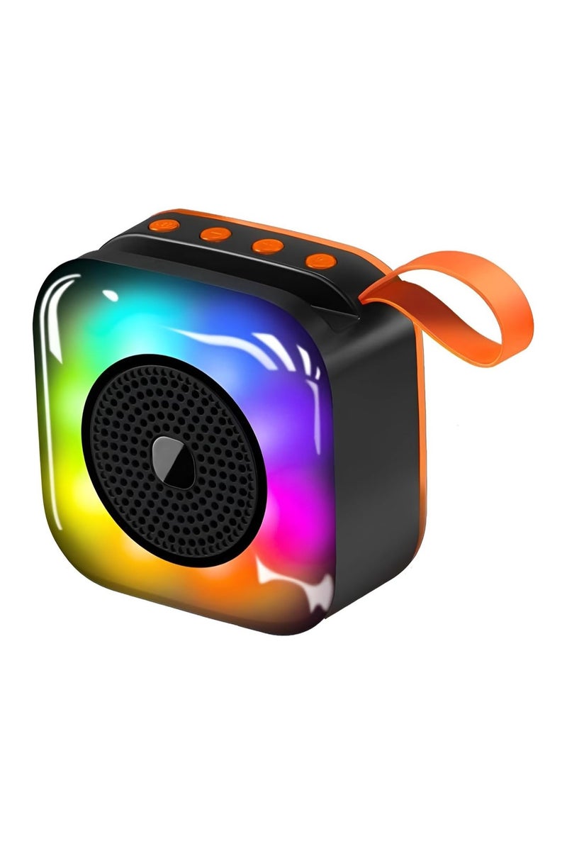 Plan A 5W Portable Bluetooth Speaker with RGB Lighting & Music Sync – Stereo Sound, Bluetooth 5.1, USB, TF, AUX, Rechargeable Battery, with Phone Holder – Perfect for Travel, Mobile, TV, PC - Image 1