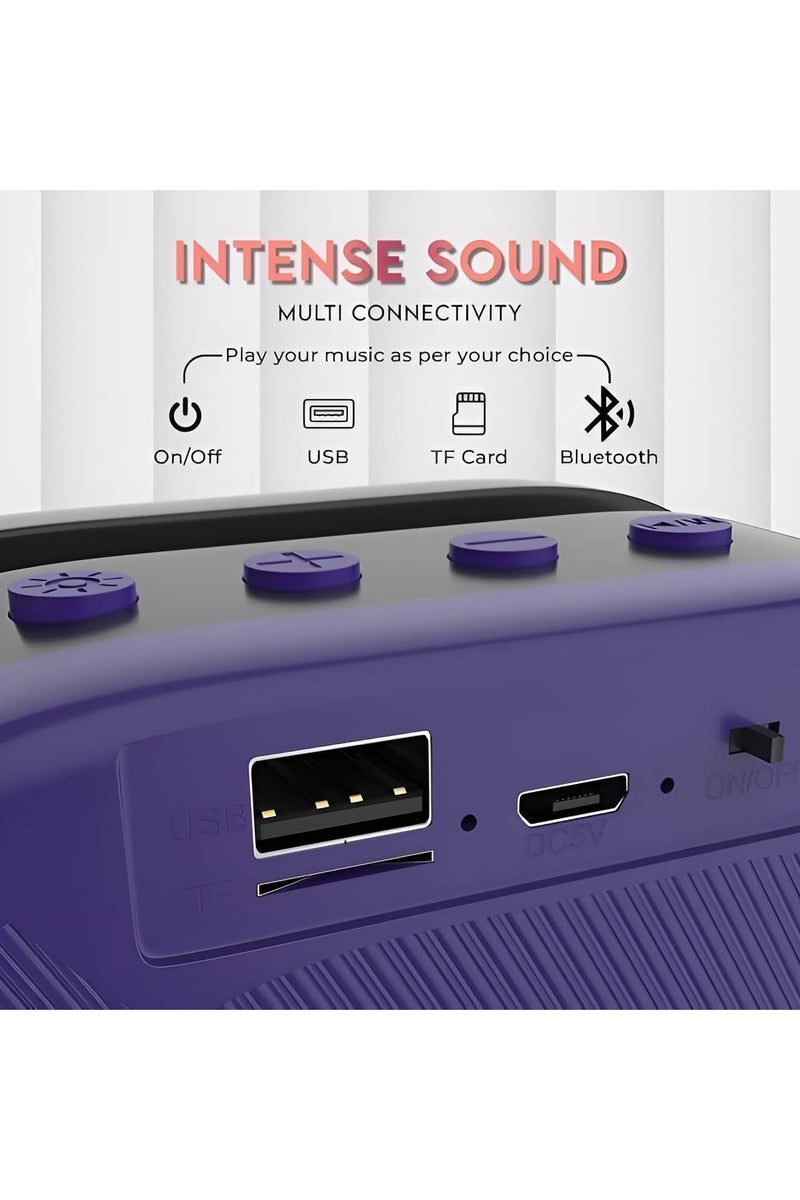 Plan A 5W Portable Bluetooth Speaker with RGB Lighting & Music Sync – Stereo Sound, Bluetooth 5.1, USB, TF, AUX, Rechargeable Battery, with Phone Holder – Perfect for Travel, Mobile, TV, PC - Image 2