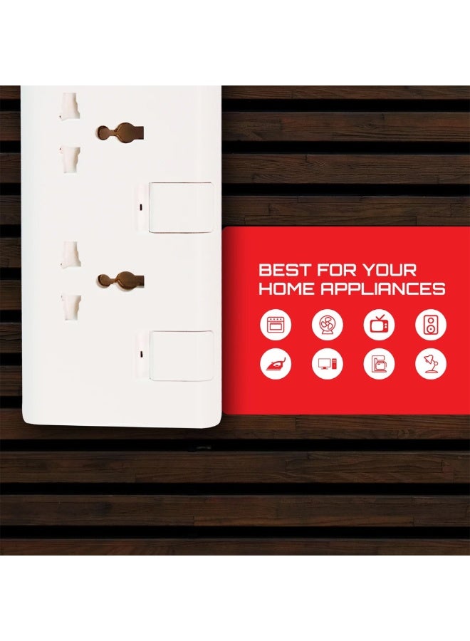 Elexon Universal Power Extension Strip 3 Way, 2 Meter Cord, ESMA Certified Flame-proof Material, Child Safety Shutters, Ideal for Charging Multiple Devices - Image 5