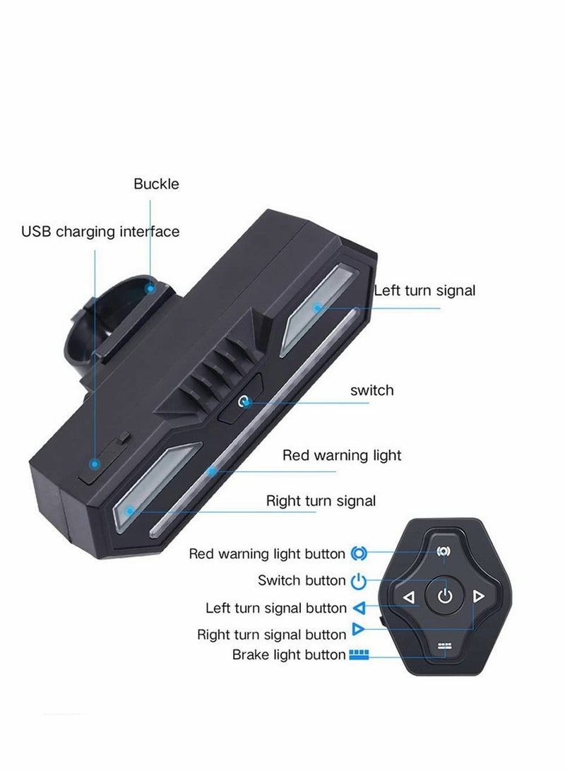 SYOSI Bike Tail Light with Wireless Remote Control, USB Rechargeable Ultra Bright Waterproof Bicycle Taillight for Cycling Safety Warning - Image 3