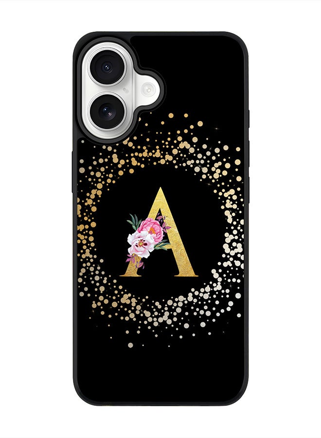 Stylizedd iPhone 17 Case, [Compatible with MagSafe] Slim Magnetic cover Phone Case iPhone 17 -Custom Monogram Floral - A ( Black ) - Image 1